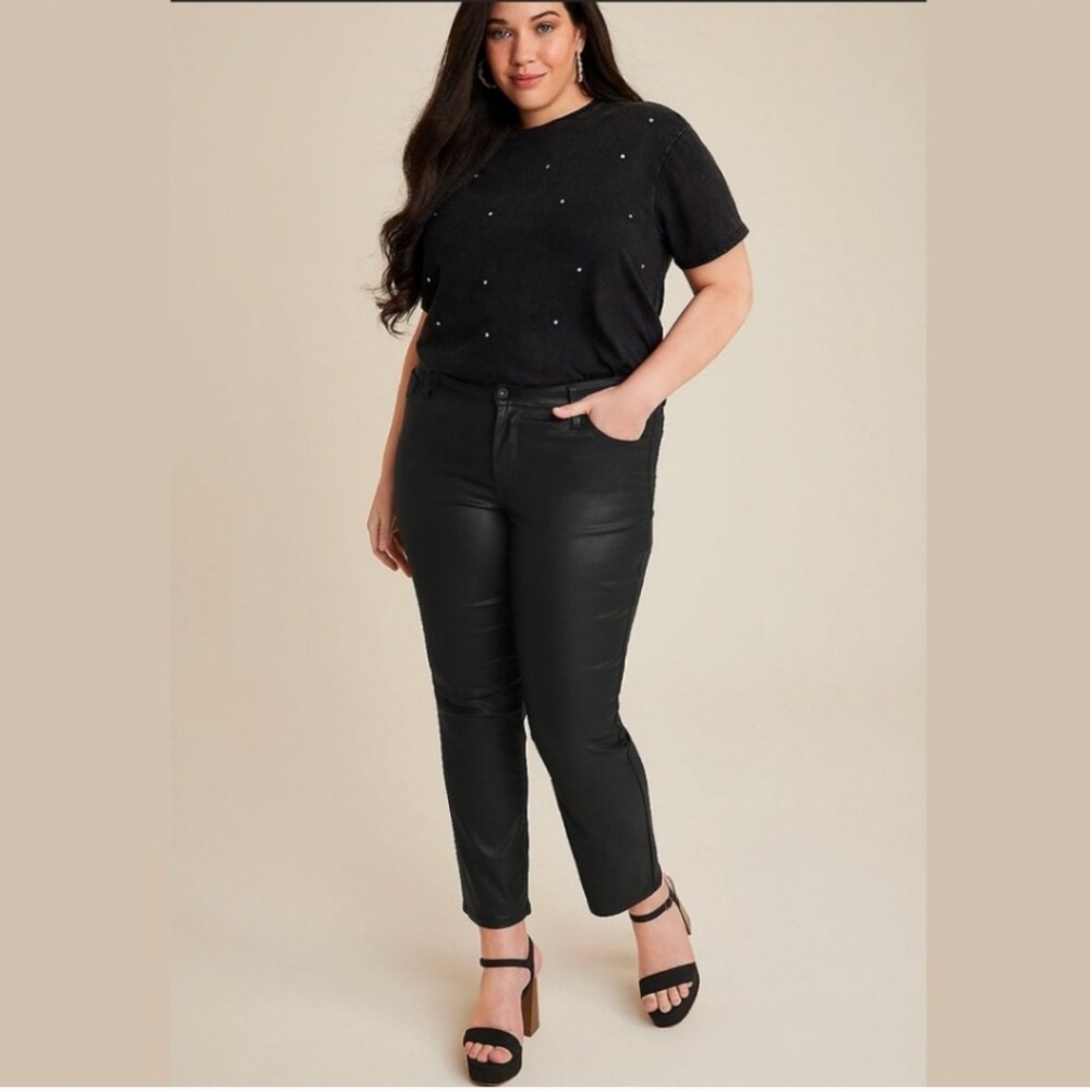 Edgely Black Women's Coated Jeans